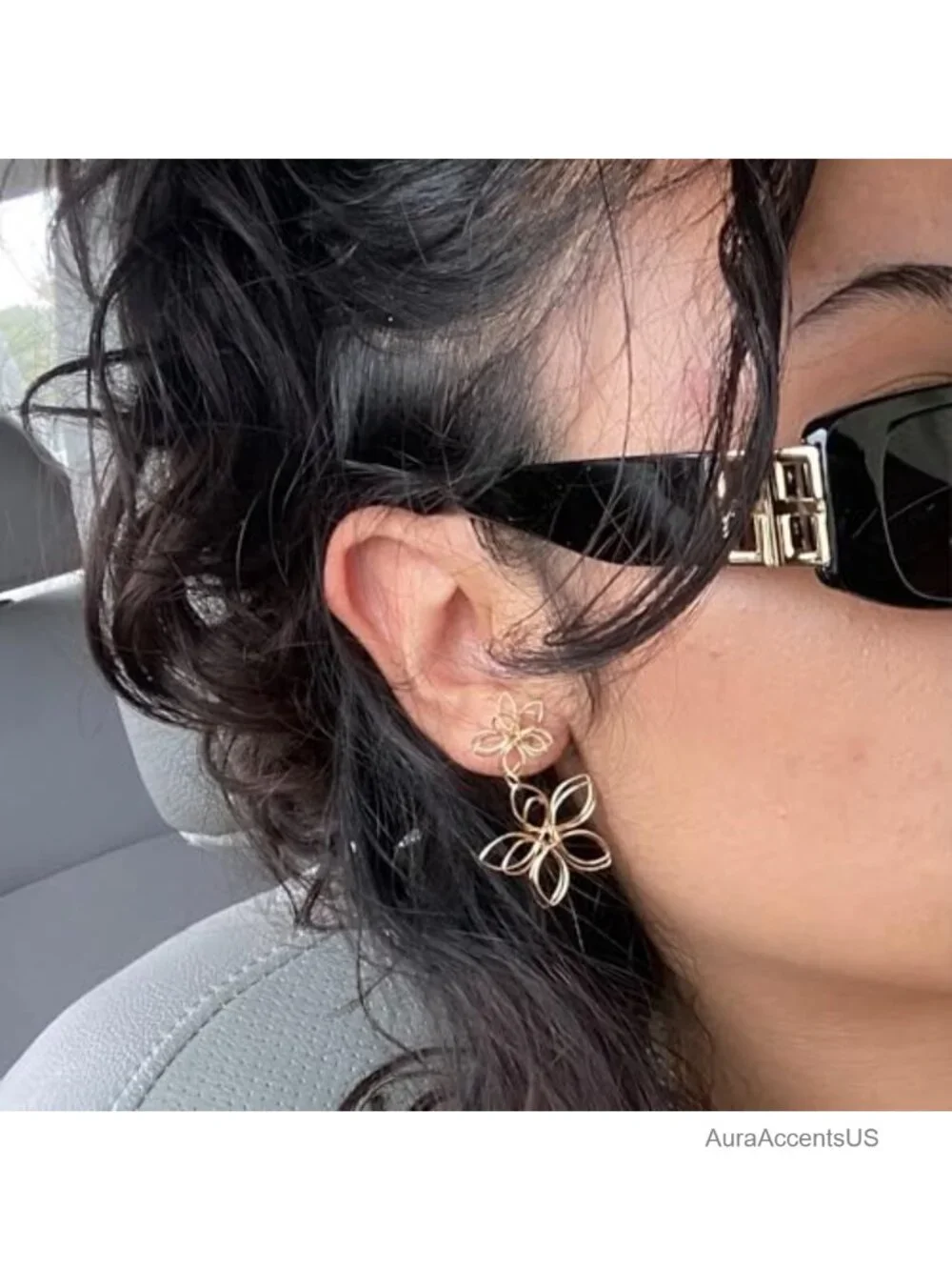 Large Statement Flower Dangle Earrings Women Boho Floral Jewelry Alloy Metal
